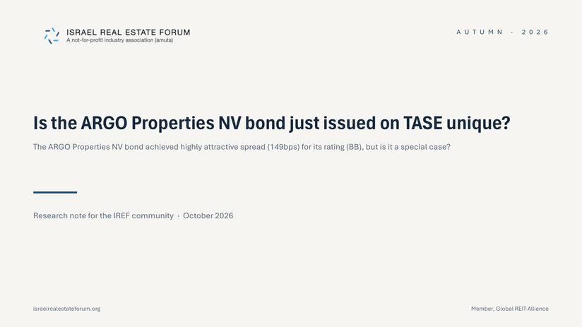 Is the ARGO Properties NV bond just issued on TASE unique? — cover