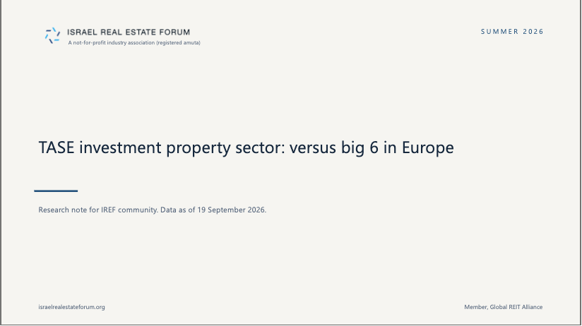 TASE investment property sector: versus big 6 in Europe — cover
